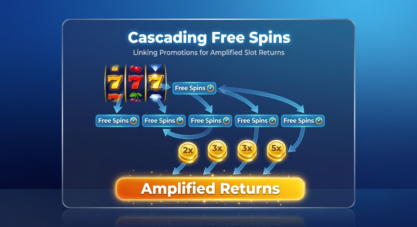 Player dashboard displaying chained free spin promotions, with progress bars filling as cascades trigger bonus unlocks on multiple slot titles