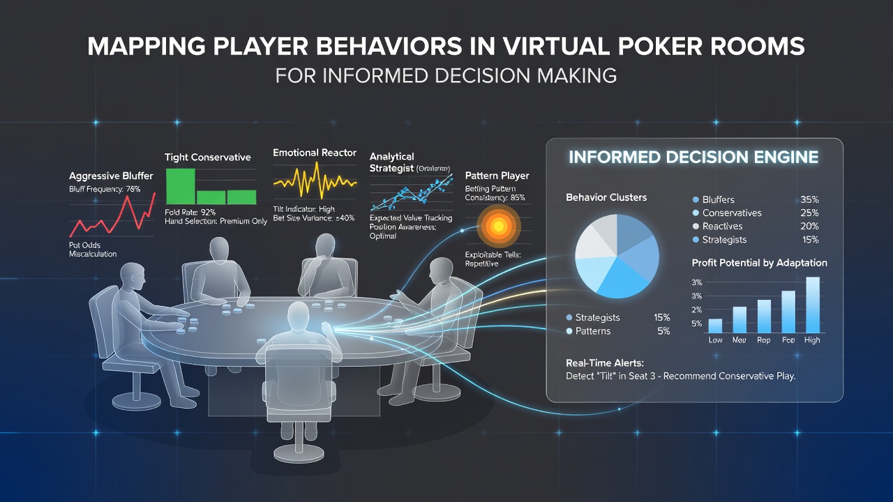 Dashboard interface showing behavioral analytics for virtual poker participants